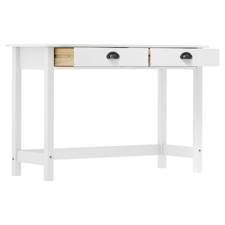 HILL Console Table with 2 Drawers, Solid Pine Wood, White Finish, 110x45x74 cm - Perfect for Living Room, Dining Room, and Hallway - Premium  from Home Treasures - Just £81.99! Shop now at Home Treasures