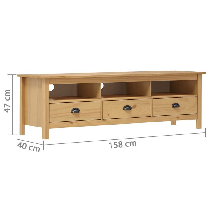 HILL TV Cabinet | Retro Design | Honey Brown | Solid Pine Wood | 158x40x47 cm - Elegant & Durable TV Stand - Premium  from Home Treasures - Just £144.99! Shop now at Home Treasures