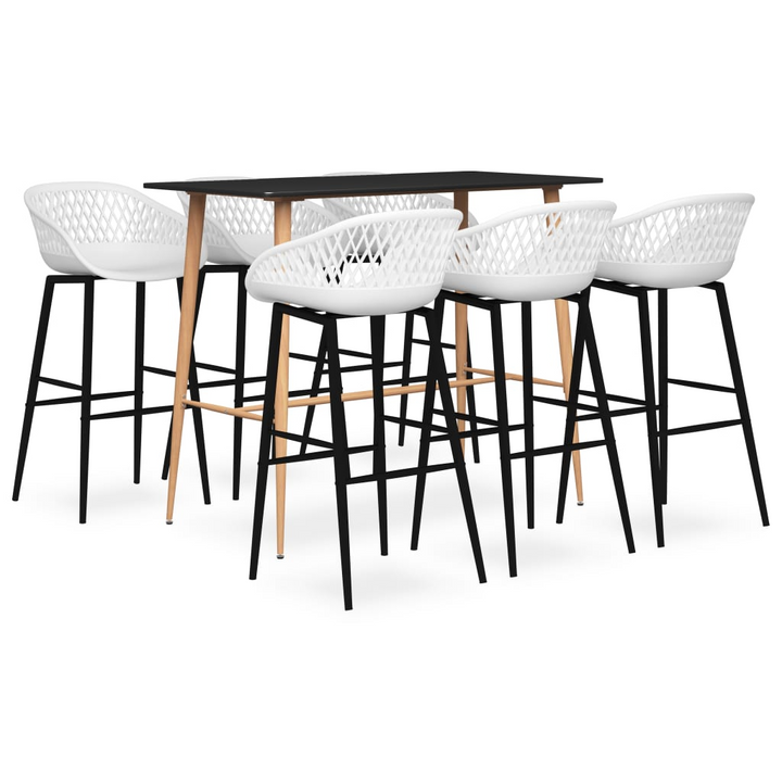 Stylish 7 Piece Bar Set - Modern & Contemporary Black and White Design - Premium  from Home Treasures - Just £527.99! Shop now at Home Treasures