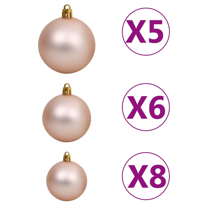 Pre-lit Artificial Christmas Tree with Rose Gold Ball Set - Black PVC Holiday Decoration - Premium  from Home Treasures - Just £100.99! Shop now at Home Treasures