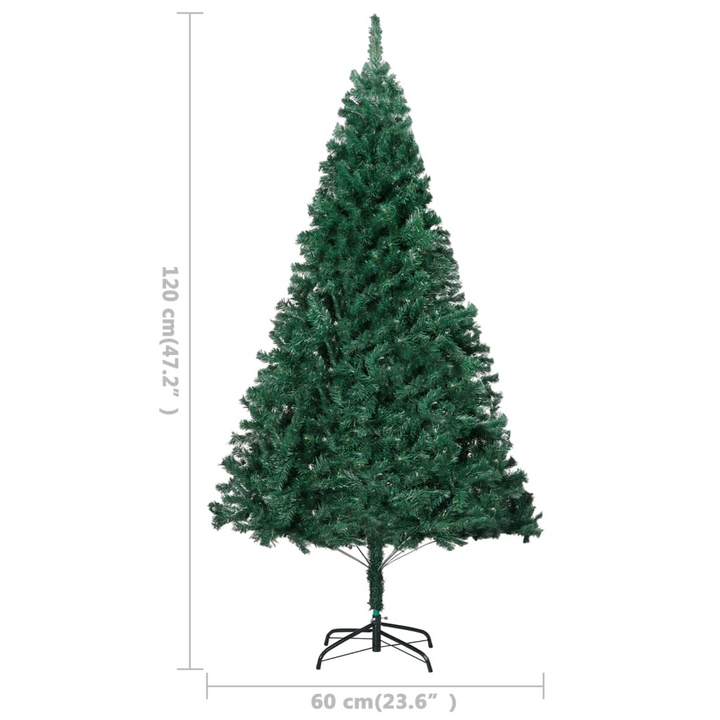 Pre-lit Artificial Christmas Tree with Ball Set, Green PVC, Energy-efficient LED Lights, Metal Stand Included - Premium  from Home Treasures - Just £47.99! Shop now at Home Treasures