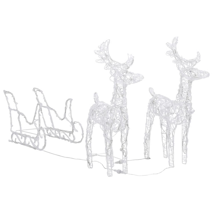 Reindeers & Sleigh Christmas Decoration with 320 Warm White LEDs, Weather-Resistant Acrylic - Premium  from Home Treasures - Just £210.99! Shop now at Home Treasures