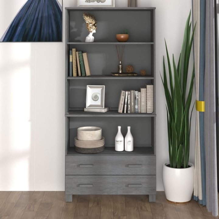 Stylish HAMAR Highboard - Solid Pine Wood with Dark Grey Finish - Ample Storage Space | HAMAR Collection - Premium  from Home Treasures - Just £168.99! Shop now at Home Treasures