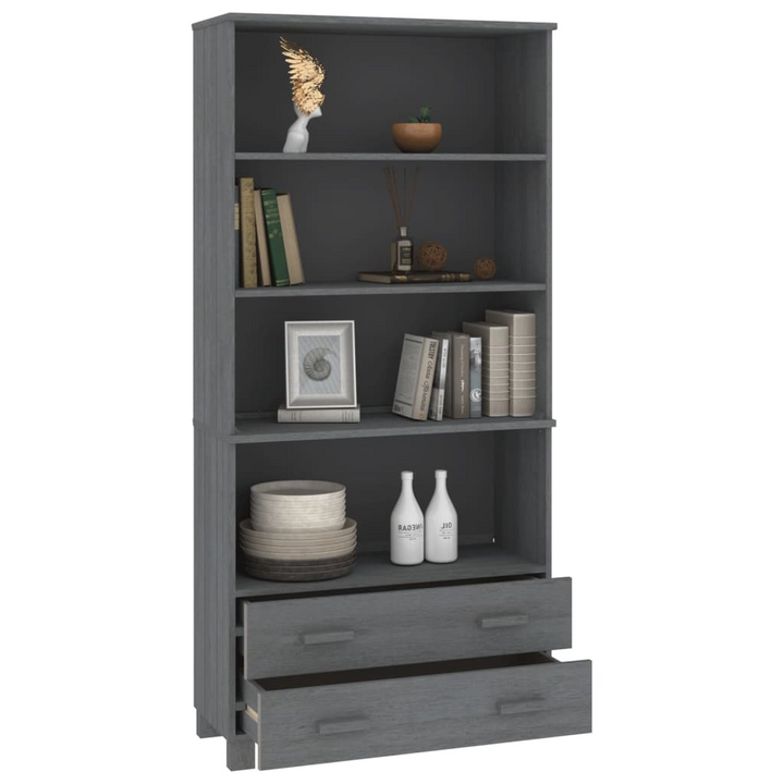 Stylish HAMAR Highboard - Solid Pine Wood with Dark Grey Finish - Ample Storage Space | HAMAR Collection - Premium  from Home Treasures - Just £168.99! Shop now at Home Treasures