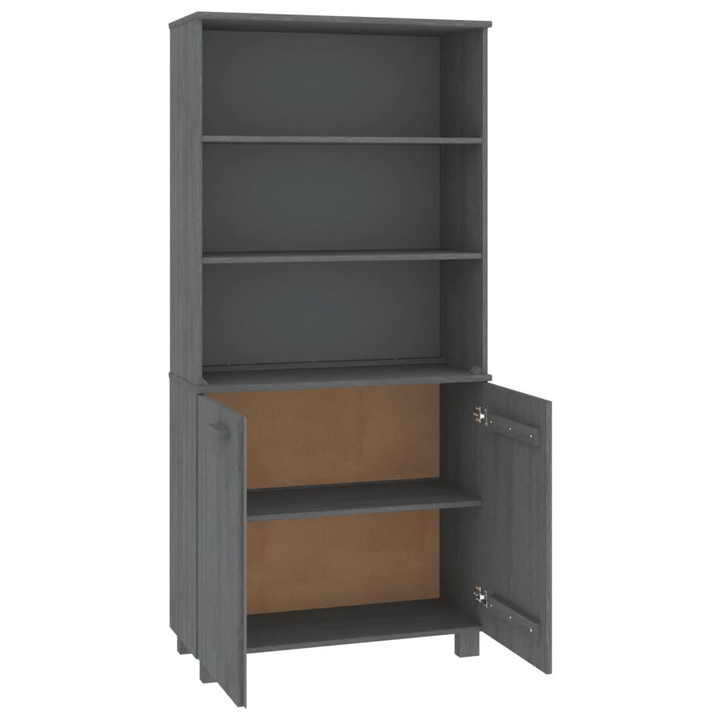 HAMAR Highboard | Solid Pine Wood | Dark Grey | Rustic & Spacious Storage Solution - Premium  from Home Treasures - Just £193.99! Shop now at Home Treasures