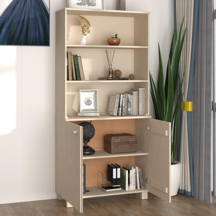 HAMAR Highboard - Solid Wood Pine, Honey Brown | Versatile Storage Cabinet with Shelves & Compartments - Premium  from Home Treasures - Just £213.99! Shop now at Home Treasures