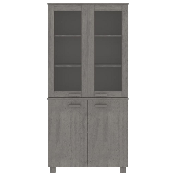 HAMAR Highboard - Solid Pine Wood, Light Grey Finish, Ample Storage - 85x35x180 cm - Premium  from Home Treasures - Just £257.99! Shop now at Home Treasures