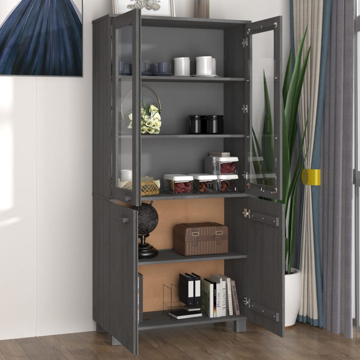 HAMAR Highboard Solid Pine Wood in Dark Grey - Stylish & Functional Storage Solution - Premium  from Home Treasures - Just £270.99! Shop now at Home Treasures