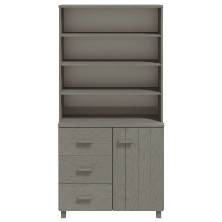 HAMAR Highboard – Solid Pine Wood, Elegant Light Grey Sideboard with Ample Storage - Premium  from Home Treasures - Just £215.99! Shop now at Home Treasures