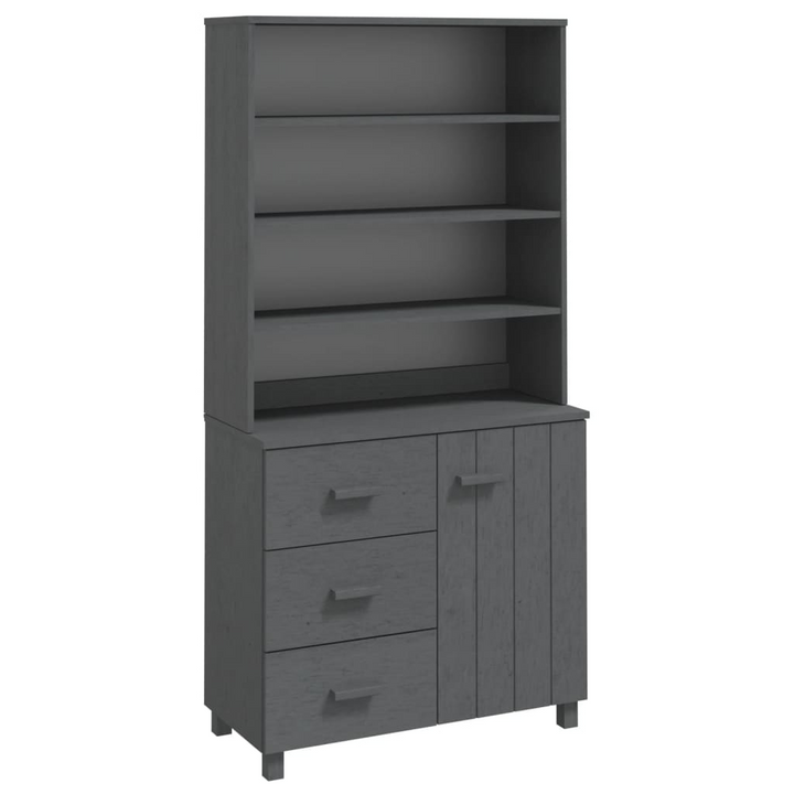 HAMAR Highboard in Solid Pine Wood - Elegant Dark Grey Storage Solution - Premium  from Home Treasures - Just £259.99! Shop now at Home Treasures