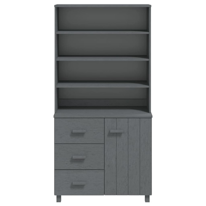 HAMAR Highboard in Solid Pine Wood - Elegant Dark Grey Storage Solution - Premium  from Home Treasures - Just £259.99! Shop now at Home Treasures