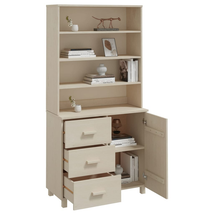 HAMAR Highboard - Solid Pine Wood, Honey Brown Finish - Stylish Storage Solution - Premium  from Home Treasures - Just £243.99! Shop now at Home Treasures