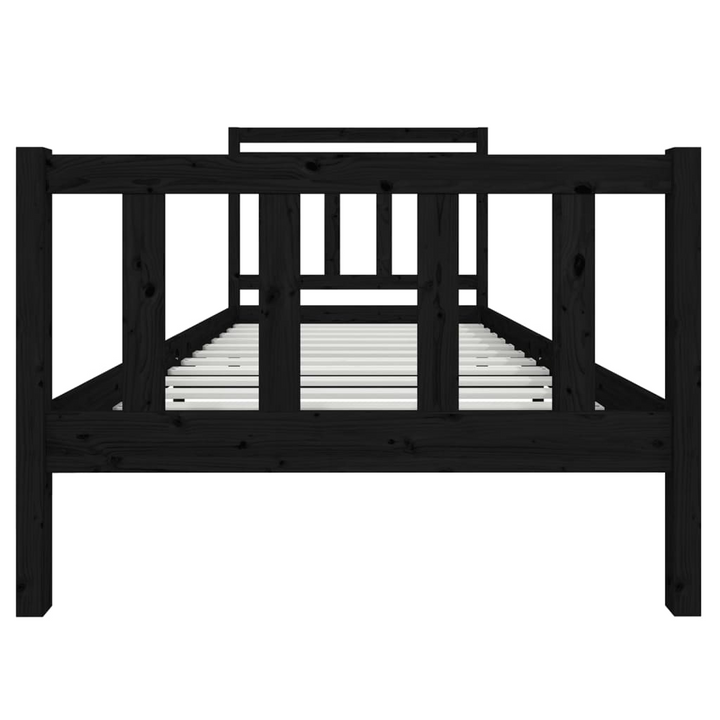 Black Solid Wood Bed Frame 100x200 cm - Sturdy, Stylish, and Comfortable - Premium  from Home Treasures - Just £142.99! Shop now at Home Treasures