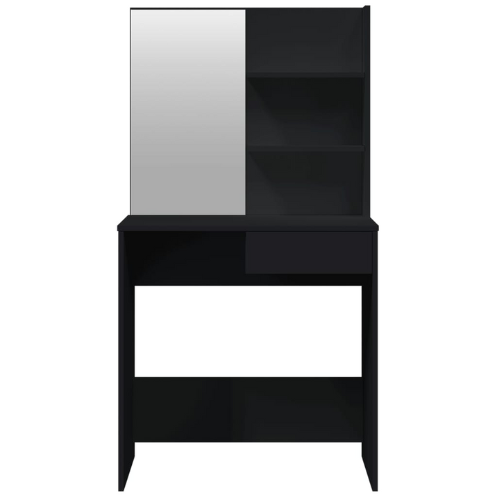 Elegant Black Dressing Table Set with Mirror - 74.5x40x141 cm | Modern Vanity Table with Stool - Premium  from Home Treasures - Just £110.99! Shop now at Home Treasures