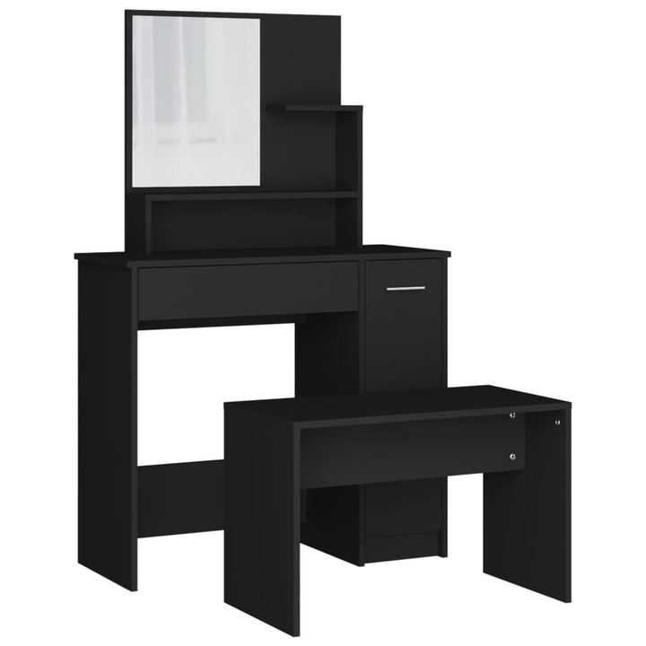 Elegant Black Dressing Table Set with Stool – 86.5x35x136 cm Vanity Desk - Premium  from Home Treasures - Just £111.99! Shop now at Home Treasures