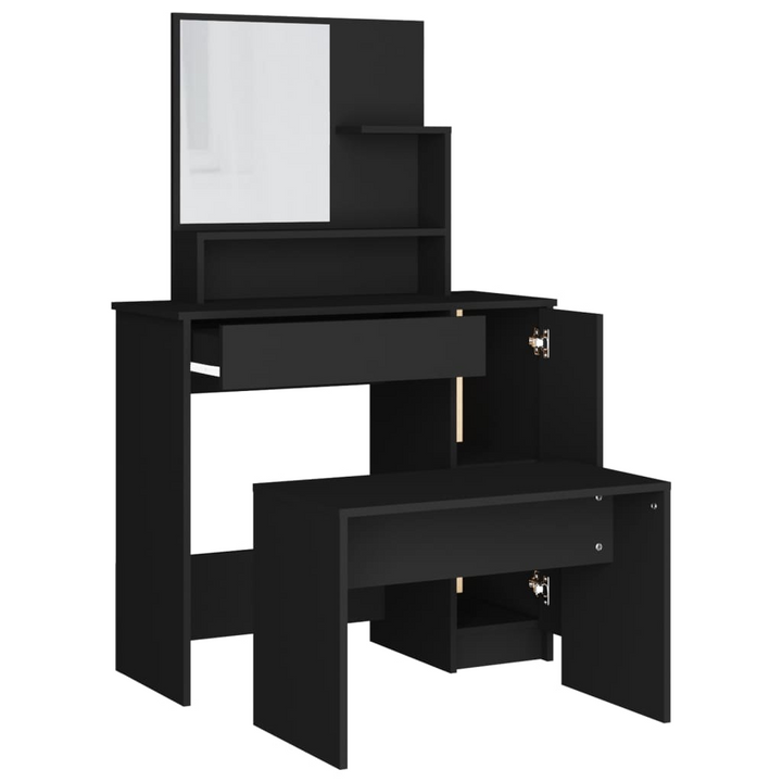 Elegant Black Dressing Table Set with Stool – 86.5x35x136 cm Vanity Desk - Premium  from Home Treasures - Just £111.99! Shop now at Home Treasures