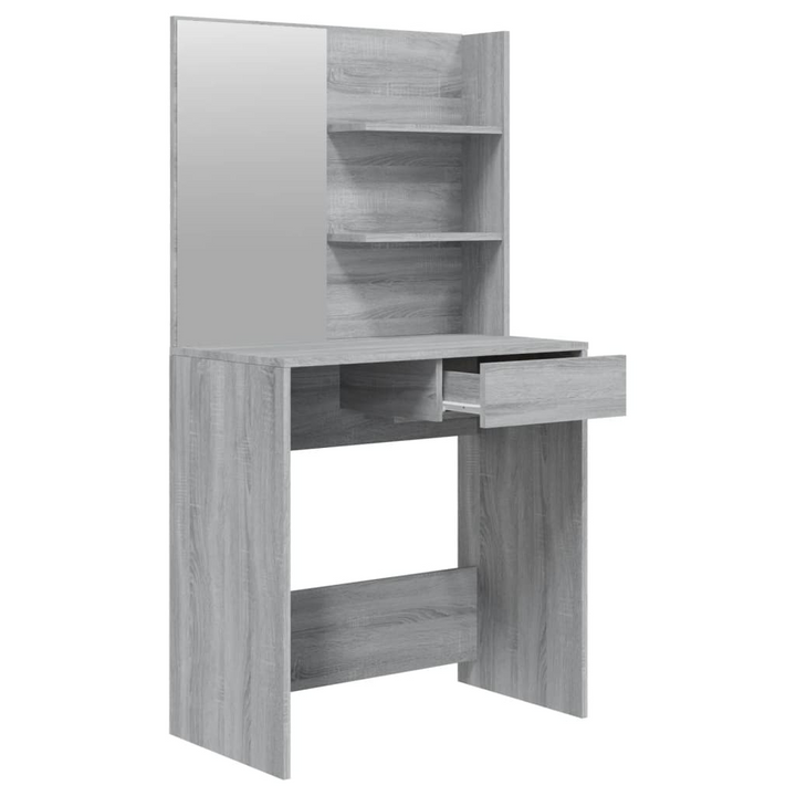 Modern Grey Sonoma Dressing Table Set with Mirror and Stool - Elegant Vanity Station for Bedrooms - Premium  from Home Treasures - Just £100.99! Shop now at Home Treasures