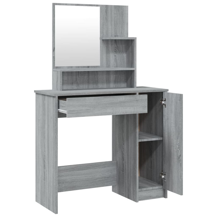 Modern Sonoma Dressing Table Set with Stool in Grey - Perfect for Bedroom & Cloakroom, 86.5x35x136 cm - Premium  from Home Treasures - Just £114.99! Shop now at Home Treasures