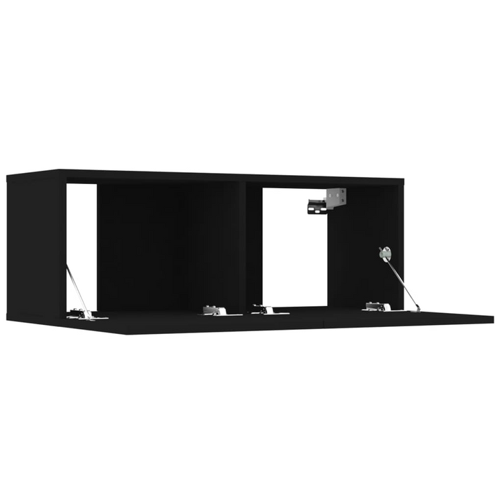 Modern 8 Piece TV Cabinet Set in Black - Engineered Wood for Stylish Living Rooms - Premium  from Home Treasures - Just £343.99! Shop now at Home Treasures