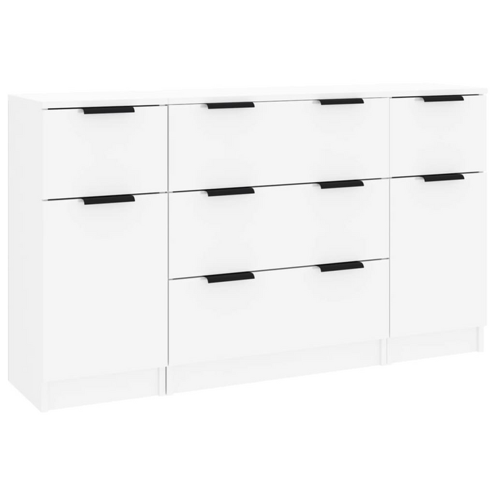 3-Piece Sideboard Set | High Gloss White Engineered Wood - Modern Storage Solution - Premium  from Home Treasures - Just £213.99! Shop now at Home Treasures