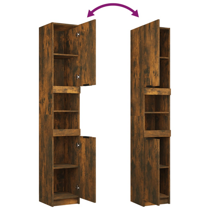 3 Piece Bathroom Cabinet Set - Smoked Oak Finish | Engineered Wood | Ample Storage & Stylish Design - Premium  from Home Treasures - Just £211.99! Shop now at Home Treasures