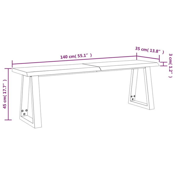 Elegant 3 Piece Dining Set - Live Edge Acacia Wood & Industrial Steel | Perfect for Modern Homes - Premium  from Home Treasures - Just £531.99! Shop now at Home Treasures