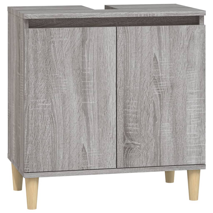 3 Piece Bathroom Furniture Set - Stylish Grey Sonoma Engineered Wood with Ample Storage Space - Premium  from Home Treasures - Just £185.99! Shop now at Home Treasures