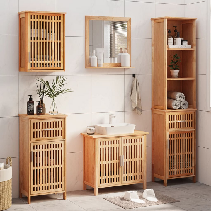 5 Piece Bathroom Furniture Set in Solid Wood Walnut - Elegant & Durable Storage Solution for Your Bathroom - Premium  from Home Treasures - Just £403.99! Shop now at Home Treasures