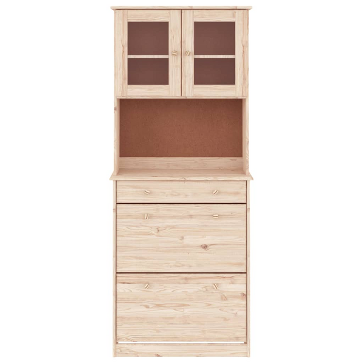 ALTA Highboard 77x35x188 cm | Solid Pine Wood Cabinet with Shelves, Drawer & Glass Doors - Premium  from Home Treasures - Just £278.99! Shop now at Home Treasures