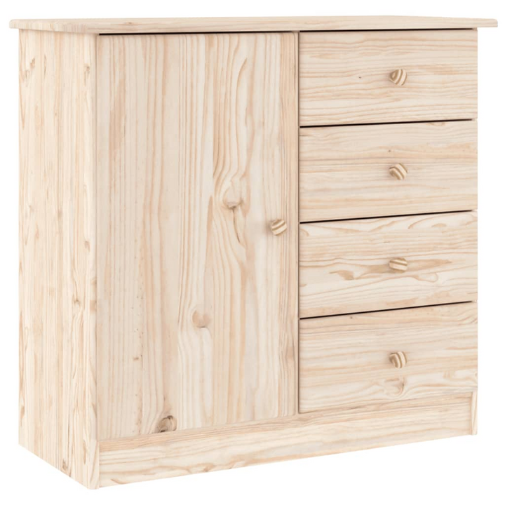 ALTA Highboard - Solid Pine Wood Cabinet with Glass Doors, Drawers & Shelves - 77x35x165 cm - Premium  from Home Treasures - Just £254.99! Shop now at Home Treasures