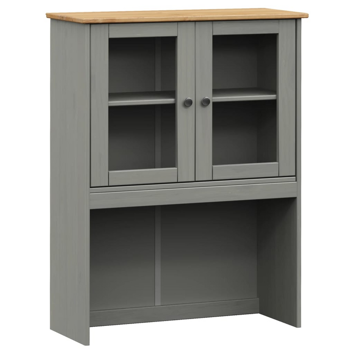 Stylish VIGO Highboard in Grey - Solid Pine Wood with Ample Storage and Glass Doors, 78x40x175 cm - Premium  from Home Treasures - Just £326.99! Shop now at Home Treasures