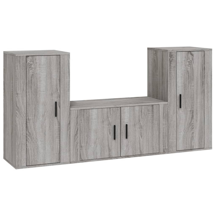 3 Piece TV Cabinet Set in Grey Sonoma Engineered Wood - Modern Wall-Mounted Design with Ample Storage Space - Premium  from Home Treasures - Just £152.99! Shop now at Home Treasures