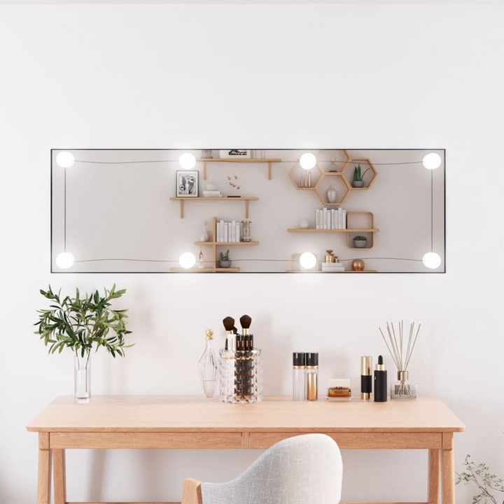 Rectangle Wall Mirror with LED Lights, 30x100 cm - Contemporary Glass Design, USB Interface - Premium  from Home Treasures - Just £52.99! Shop now at Home Treasures