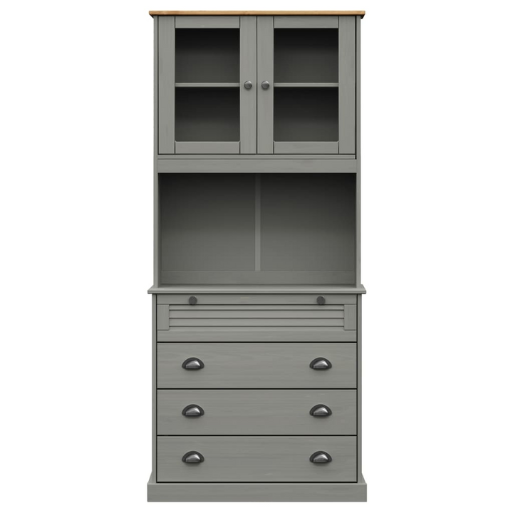 VIGO Highboard in Grey - Solid Pine Wood, 80x40x176 cm, Elegant Design and Ample Storage - Premium  from Home Treasures - Just £308.99! Shop now at Home Treasures