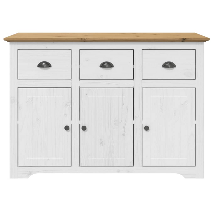 BODO Highboard - Solid Pine Wood, French Style Cabinet, White & Brown, 115.5x43x200.5 cm - Premium  from Home Treasures - Just £520.99! Shop now at Home Treasures