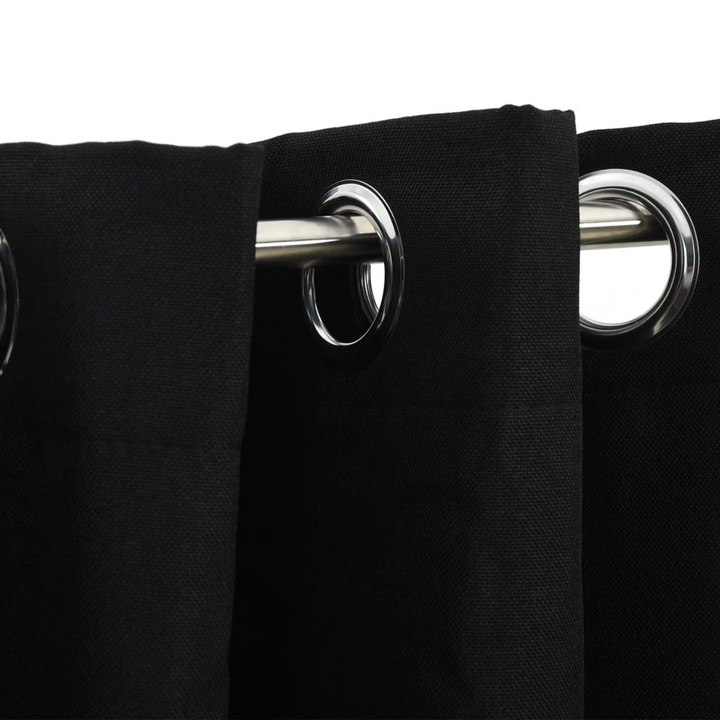 Linen-Look Blackout Curtains - 290x245cm, Grommets, Black - Premium Quality, Easy Installation - Premium  from Home Treasures - Just £50.99! Shop now at Home Treasures