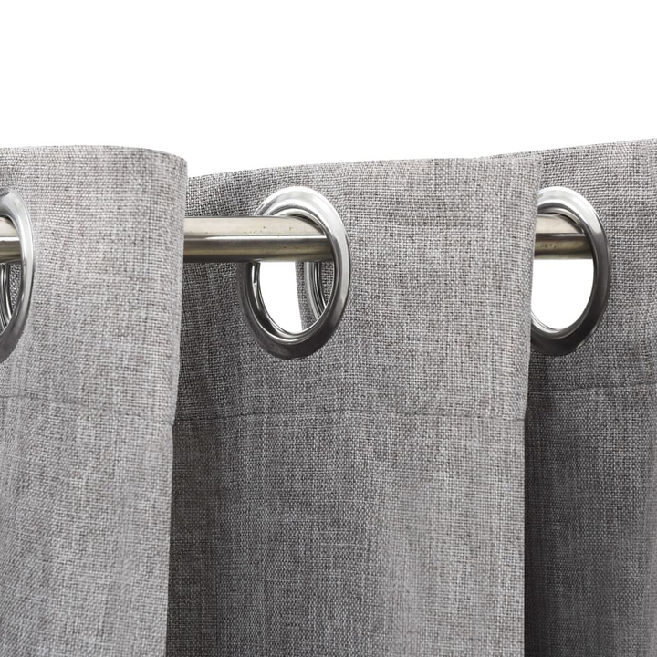 Linen-Look Blackout Curtains with Grommets - 2pcs, Grey, 140x245cm - Premium Light-Blocking Drapes for Privacy and Style - Premium  from Home Treasures - Just £46.99! Shop now at Home Treasures