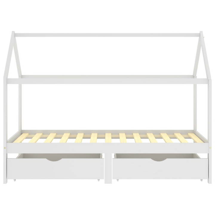 Children's Bed Frame with Drawers White Solid Pine Wood 90x200 cm - Premium  from Home Treasures - Just £221.99! Shop now at Home Treasures