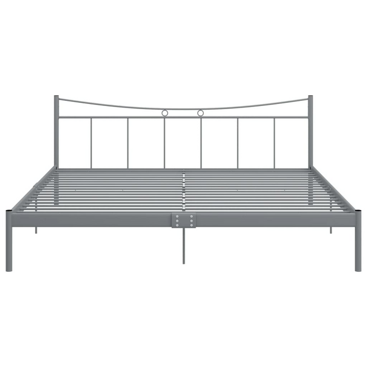 Sleek & Sturdy Grey Metal Bed Frame 200x200 cm - Modern Design for Comfortable Sleep - Premium  from Home Treasures - Just £121.99! Shop now at Home Treasures