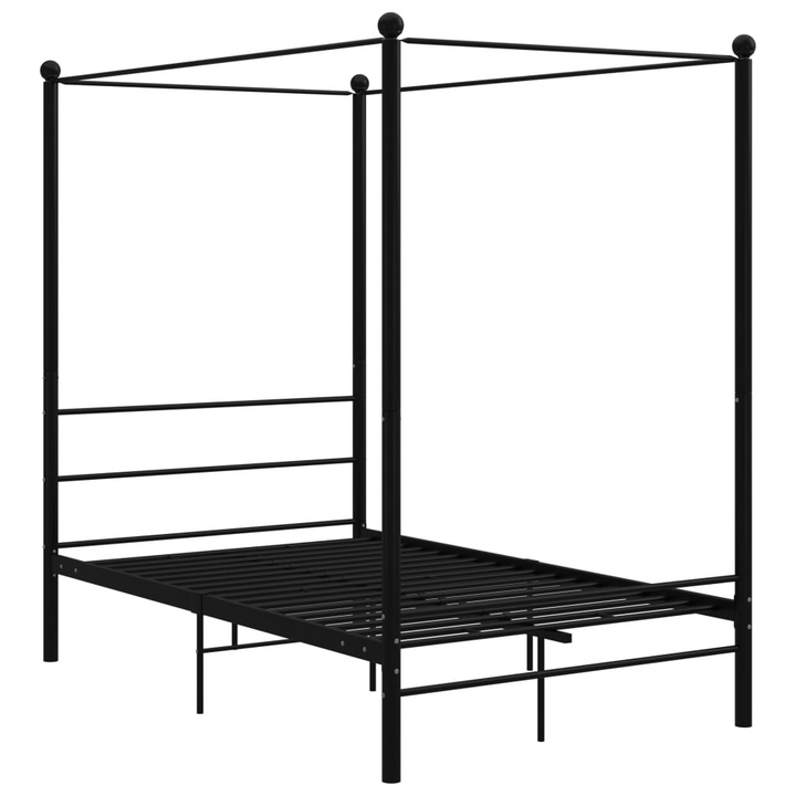 Elegant Black Metal Canopy Bed Frame | 140x200 cm | Sturdy & Stylish | Easy Assembly - Premium  from Home Treasures - Just £131.99! Shop now at Home Treasures