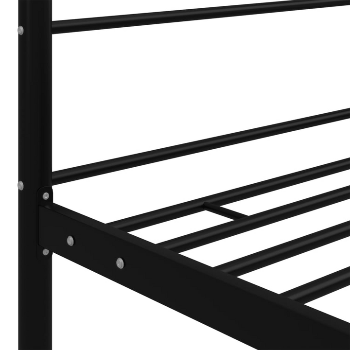 Elegant Black Metal Canopy Bed Frame | 140x200 cm | Sturdy & Stylish | Easy Assembly - Premium  from Home Treasures - Just £131.99! Shop now at Home Treasures