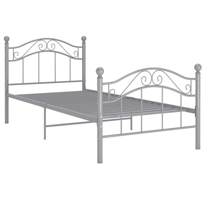 Grey Metal Bed Frame 90x200 cm – Sturdy Single Bed with Powder-Coated Finish | Modern & Durable - Premium  from Home Treasures - Just £96.99! Shop now at Home Treasures