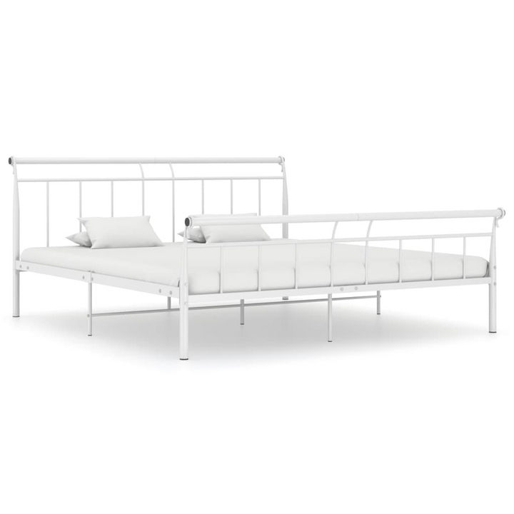 Metal Super King Bed Frame in White 180x200 cm | Modern, Sturdy & Durable | Perfect for Stylish Bedrooms - Premium  from Home Treasures - Just £105.99! Shop now at Home Treasures