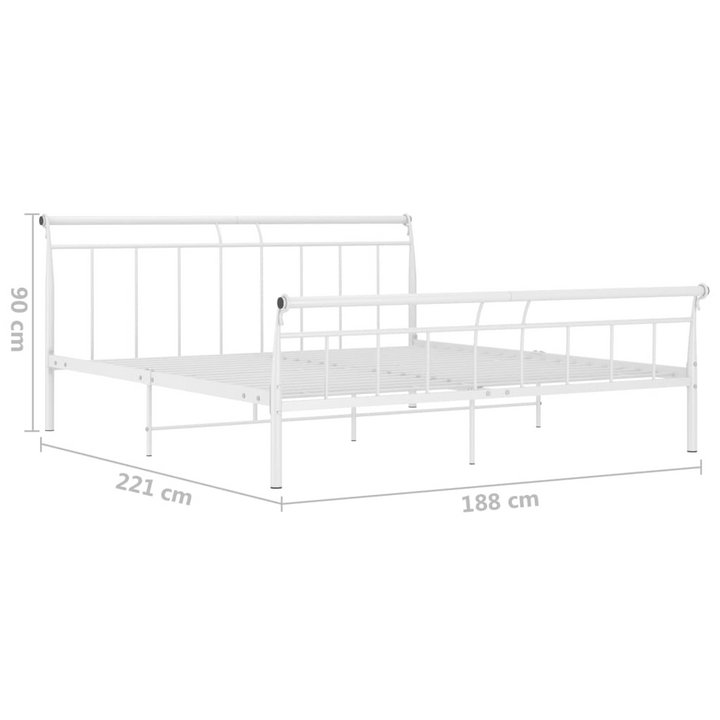 Metal Super King Bed Frame in White 180x200 cm | Modern, Sturdy & Durable | Perfect for Stylish Bedrooms - Premium  from Home Treasures - Just £105.99! Shop now at Home Treasures