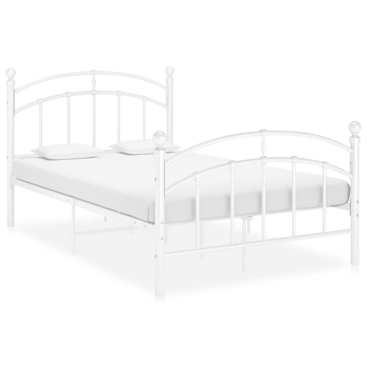 Sturdy & Durable White Metal Bed Frame 120x200 cm - Premium  from Home Treasures - Just £121.99! Shop now at Home Treasures