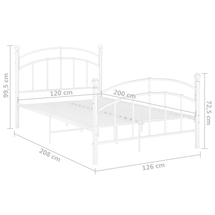 Sturdy & Durable White Metal Bed Frame 120x200 cm - Premium  from Home Treasures - Just £121.99! Shop now at Home Treasures