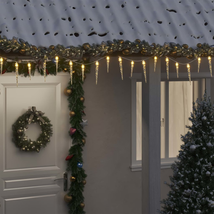 Christmas Icicle Lights - 40pcs Warm White Acrylic with Remote Control | Indoor & Outdoor Decorative LED Lighting - Premium  from Home Treasures - Just £26.99! Shop now at Home Treasures