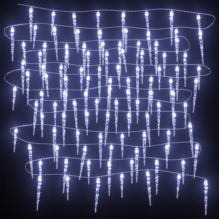 Christmas Icicle Lights 40pcs Cold White Acrylic with Remote Control - Outdoor & Indoor Decor - Premium  from Home Treasures - Just £29.99! Shop now at Home Treasures