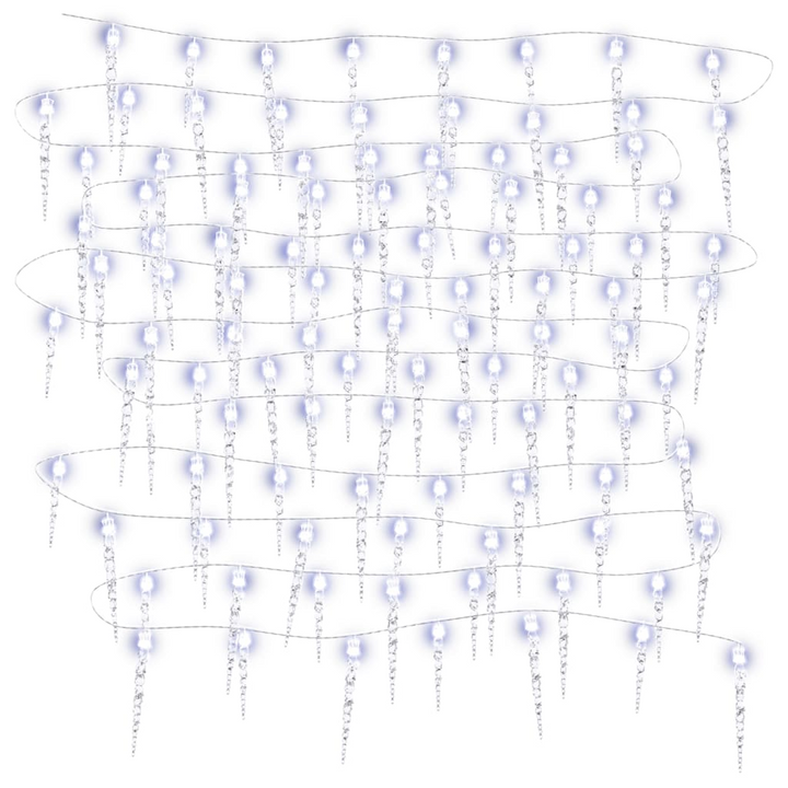 Christmas Icicle Lights 40pcs Cold White Acrylic with Remote Control - Outdoor & Indoor Decor - Premium  from Home Treasures - Just £29.99! Shop now at Home Treasures