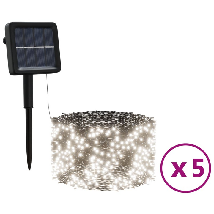 5-Piece Solar Fairy Lights Set - 5x200 Cold White LEDs with 8 Lighting Modes for Indoor & Outdoor Use - Premium  from Home Treasures - Just £81.99! Shop now at Home Treasures